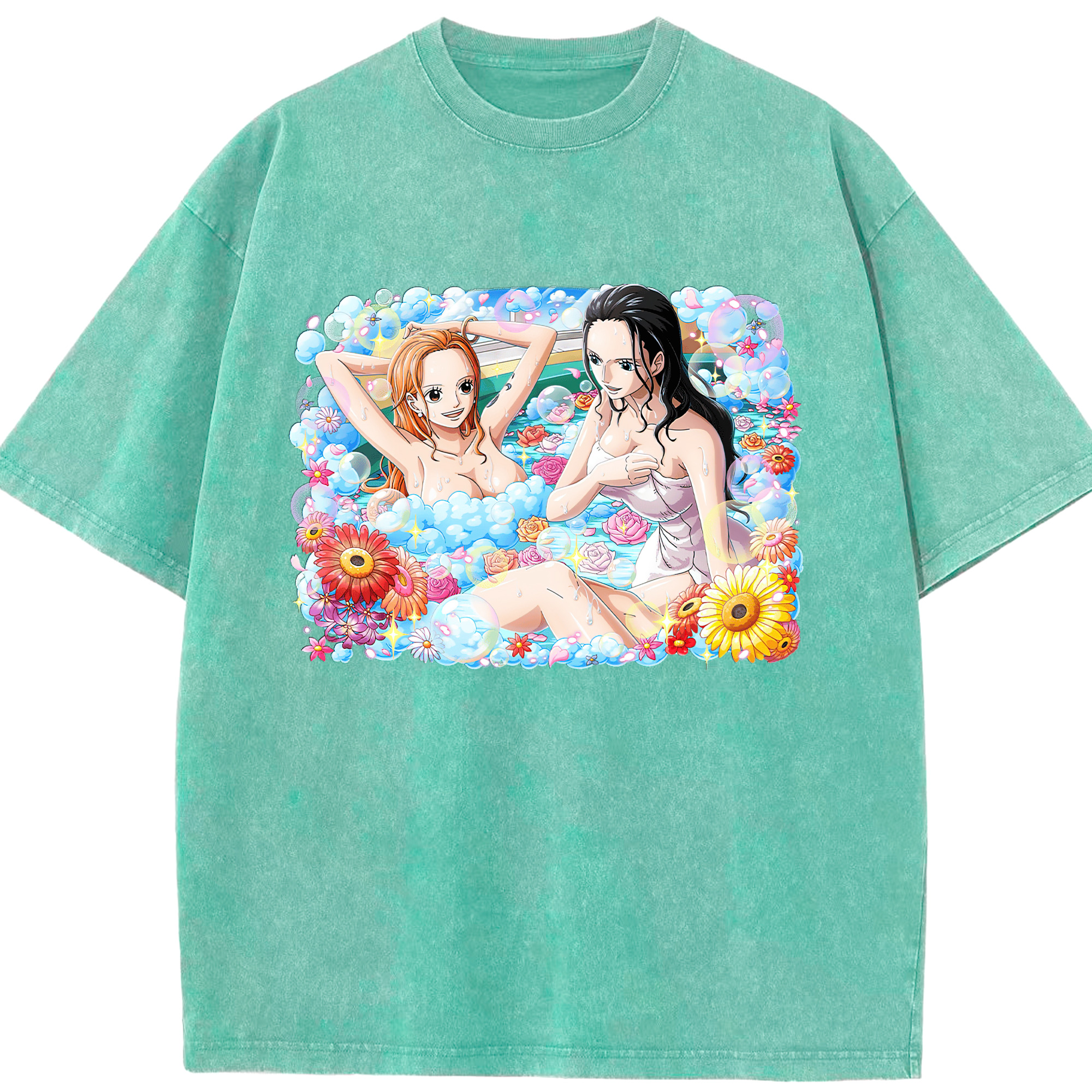 ワンピース ニコ・ロビン ONE PIECE Nico Robin 綿100% ヴィンテージ風 半袖Tシャツ（フロントプリント）
